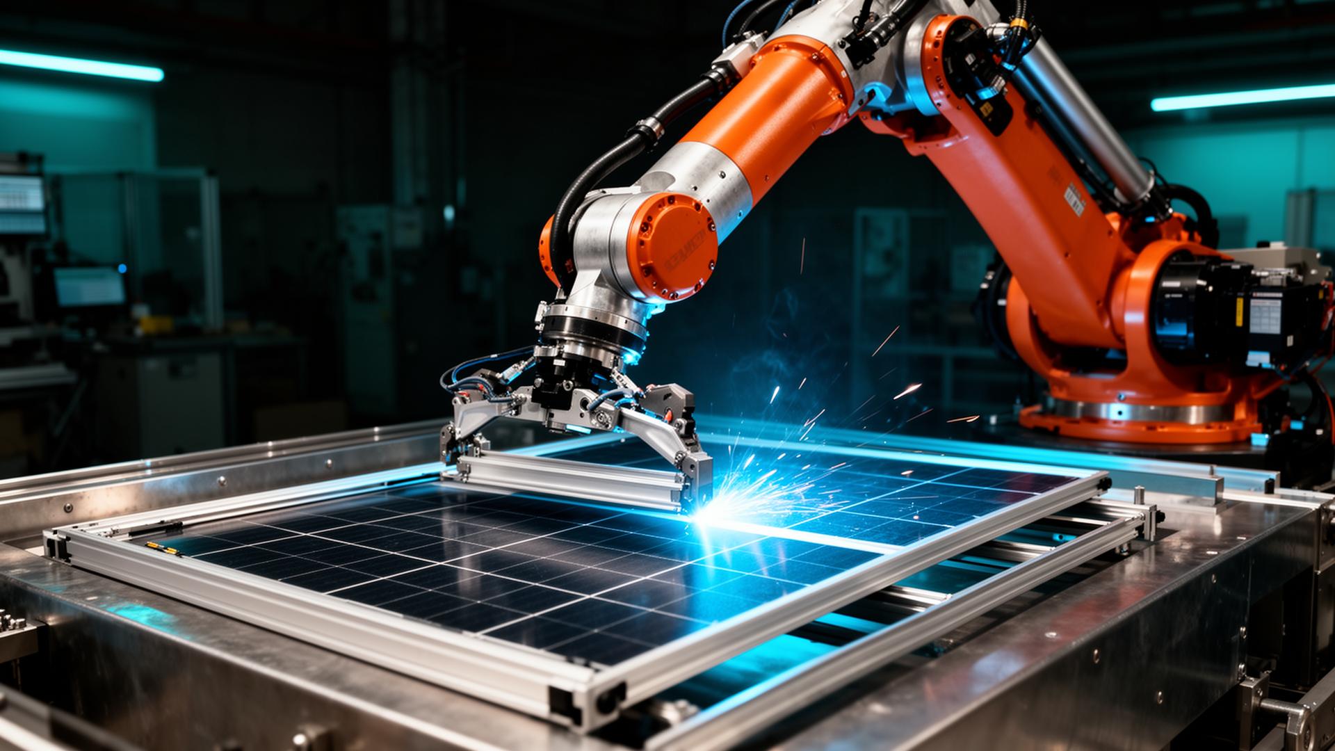 Robotic cell working on photovoltaic module dismantling